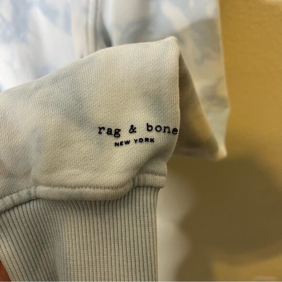Rag & Bone City Tie Dye Terry Sweatshirt Blue Crewneck Sweater Pullover Size S - Picture 6 of 7